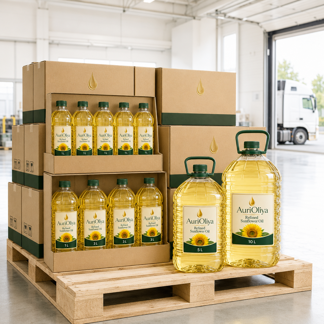 AuriOliya bottled sunflower oil on wholesale